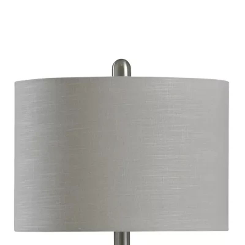 Stylecraft Joni Distressed Gray And White Steel Table Lamp