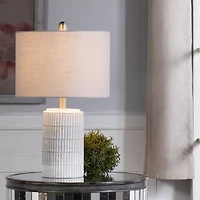 Stylecraft Joni Distressed Gray And White Steel Table Lamp