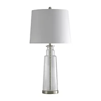 Stylecraft 16 W Clear & Steel Glass Table Lamp