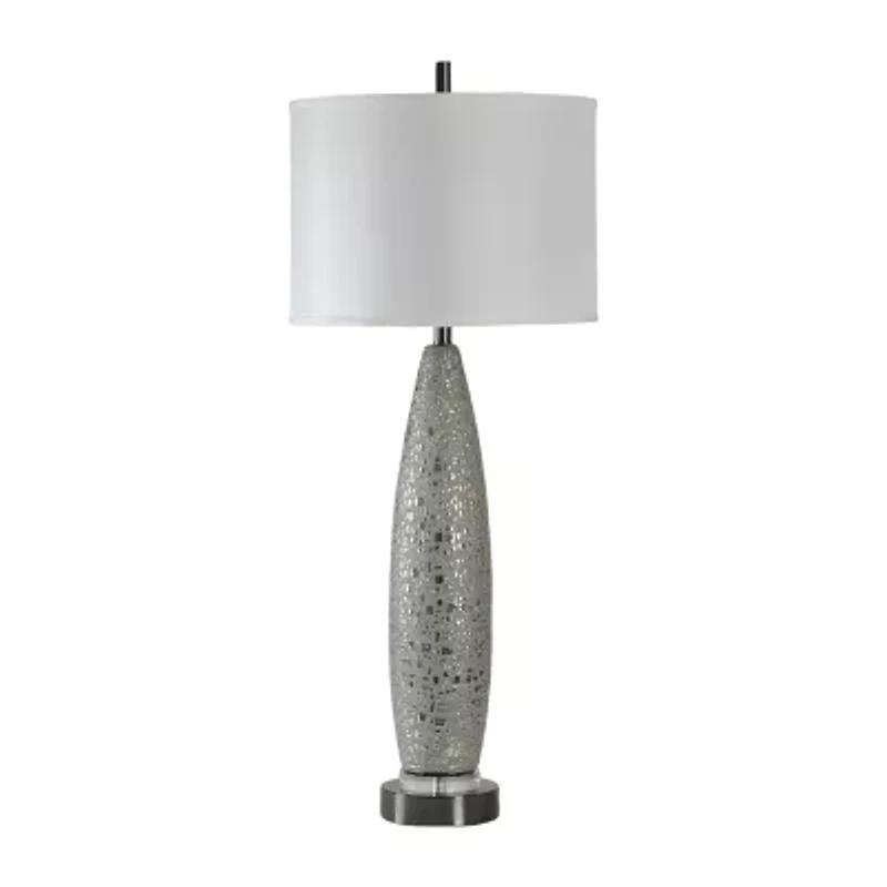 Stylecraft 17 W Silver Ceramic Table Lamp