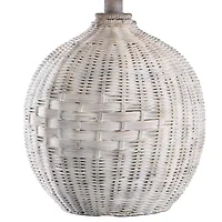 Stylecraft 12.75 W Natural With Wash Rattan Table Lamp