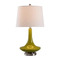 Stylecraft 14 W Green Glass Table Lamp