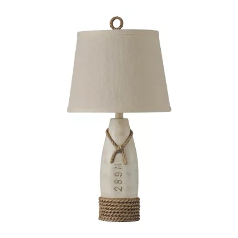 Stylecraft 13 W Distressed White Table Lamp