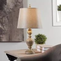 Stylecraft 13 W Gray & Cream Table Lamp