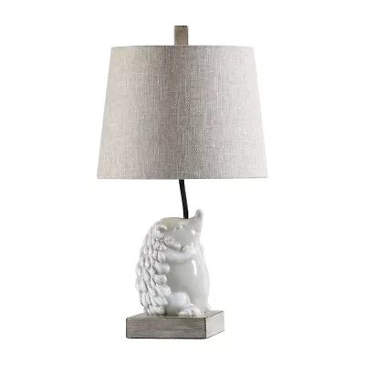 Stylecraft 12 W White & Gray Table Lamp