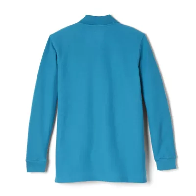 French Toast Toddler Boys Long Sleeve Regular Fit Stretch Fabric Polo Shirt