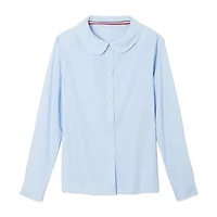 French Toast Little & Big Kid Girls Long Sleeve Fitted Regular Fit Button-Down Shirt