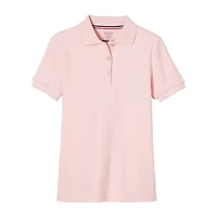 French Toast Big Kid Girls Short Sleeve Slim Fit Stretch Fabric Plus Polo Shirt
