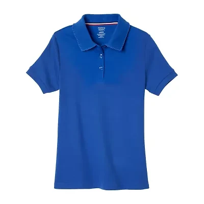 French Toast Big Kid Girls Short Sleeve Slim Fit Stretch Fabric Plus Polo Shirt