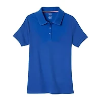 French Toast Big Kid Girls Short Sleeve Slim Fit Stretch Fabric Plus Polo Shirt