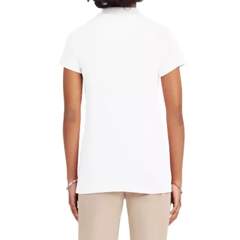 IZOD Womens Juniors Short Sleeve Polo Shirt