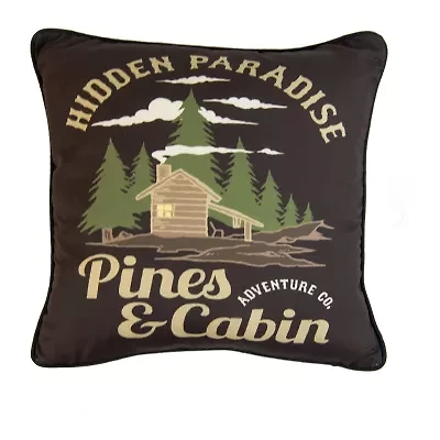Your Lifestyle By Donna Sharp Cedar Lodge Hidden Paradise Square Throw Pillow