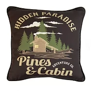 Your Lifestyle By Donna Sharp Cedar Lodge Hidden Paradise Square Throw Pillow