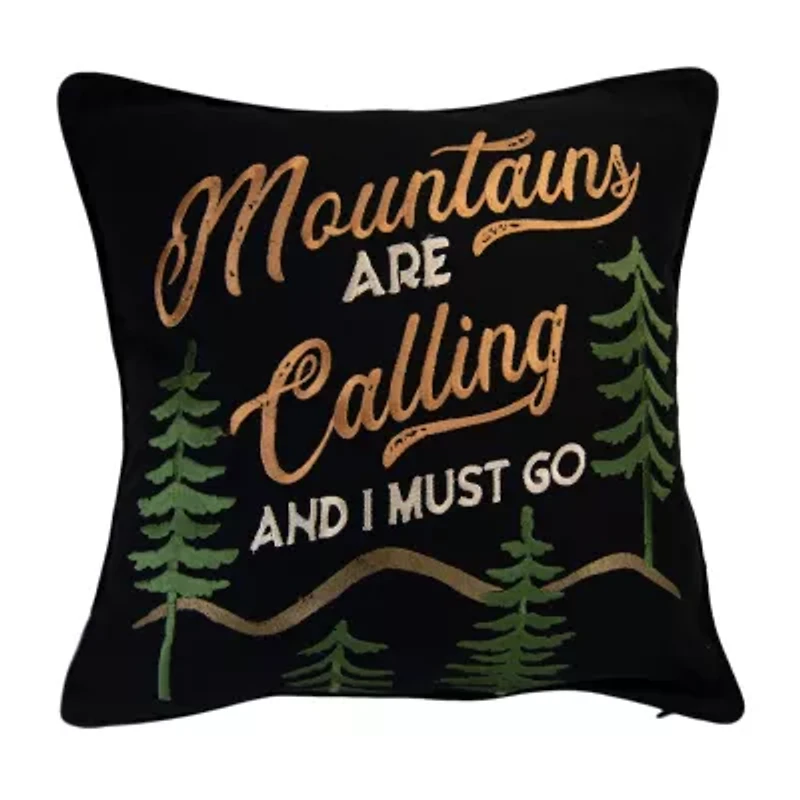 Donna Sharp Painted Bear Mountain Square Throw Pillow