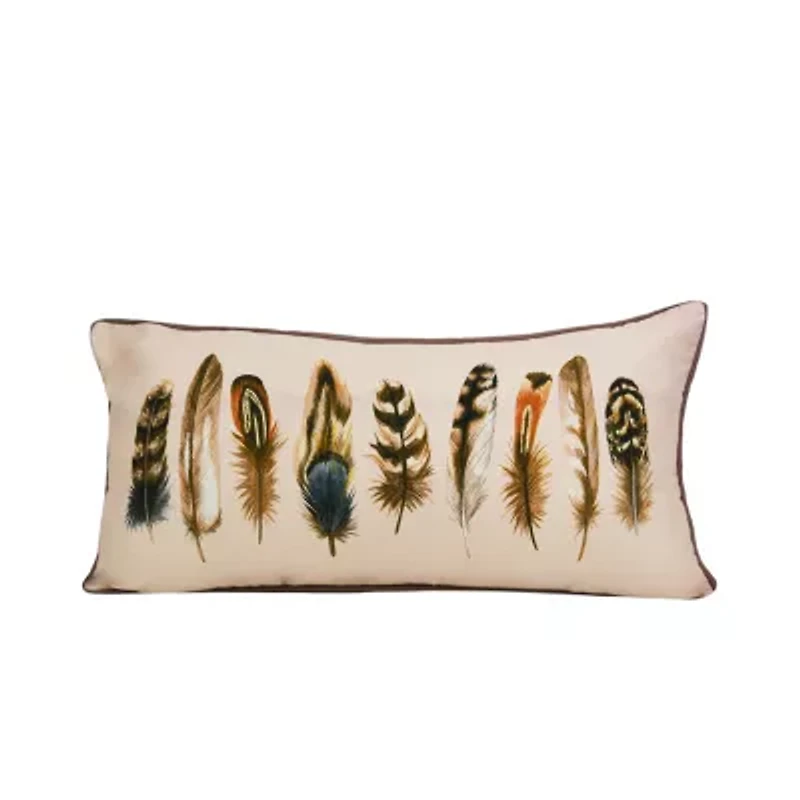 Donna Sharp Mojave Red Feather Rectangular Throw Pillow