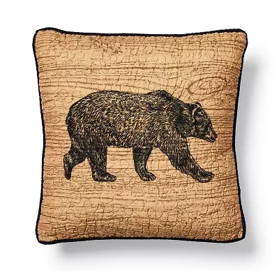 Donna Sharp Oakland Cotton Bear Square Throw Pillow