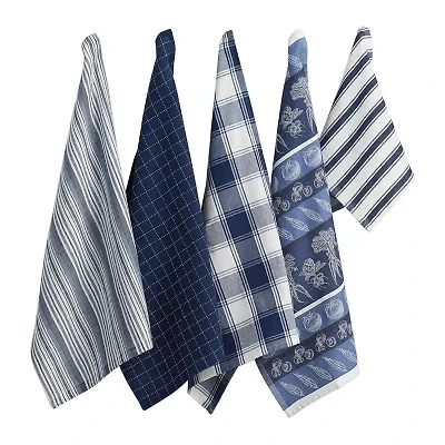 Design Imports Marine Blue Kitchen 5-pc. Towel + Dish Cloth Set