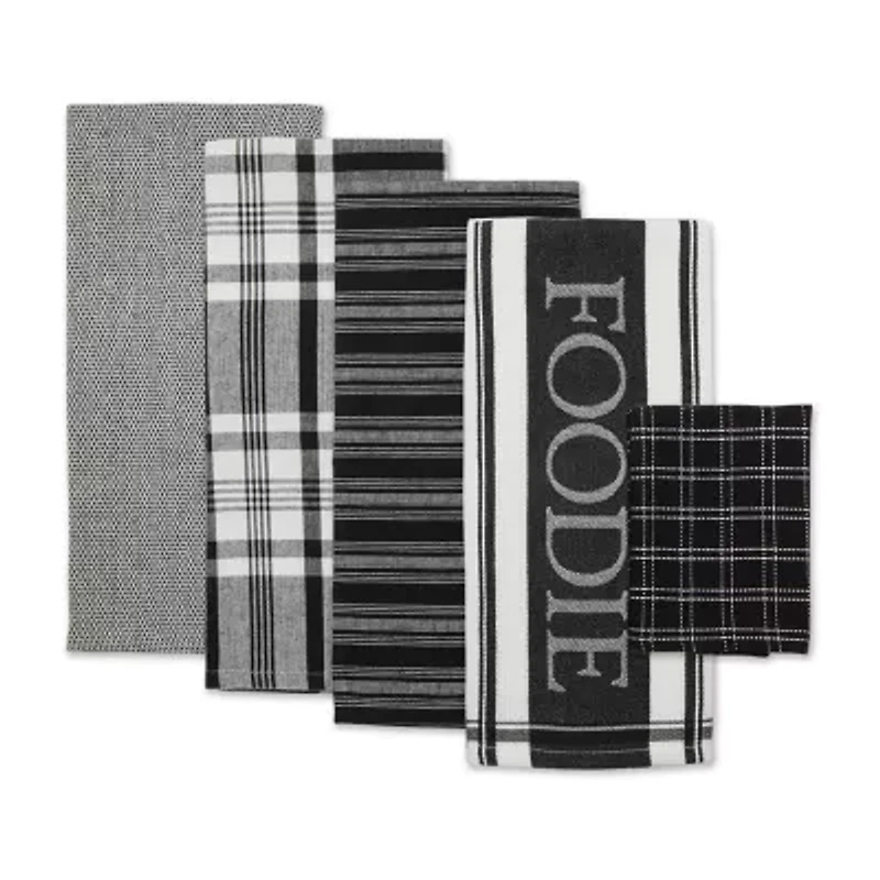 Design Imports Asst Foodie 5-pc. Towel + Dish Cloth Set