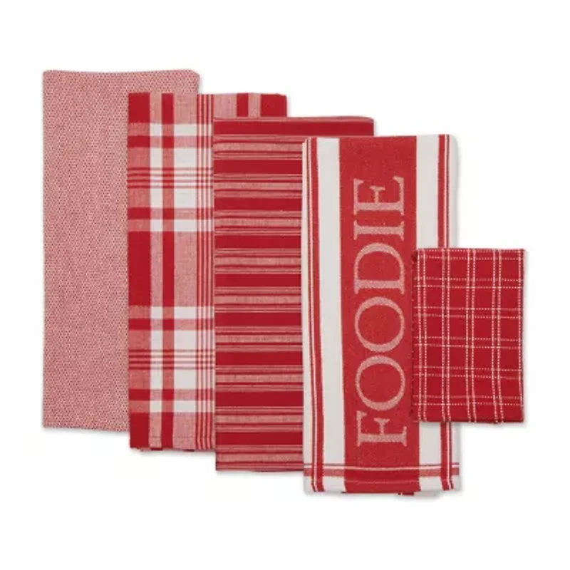 Design Imports Asst Foodie 5-pc. Towel + Dish Cloth Set