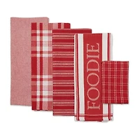 Design Imports Asst Foodie 5-pc. Towel + Dish Cloth Set