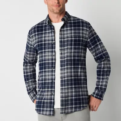 St. John's Bay Mens Long Sleeve Classic Fit Flannel Shirt