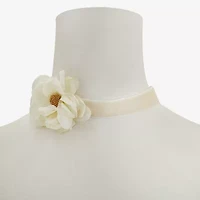 Bijoux Bar Freeform Womens Flower 12 Inch Choker Necklace