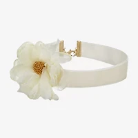 Bijoux Bar Freeform Womens Flower 12 Inch Choker Necklace