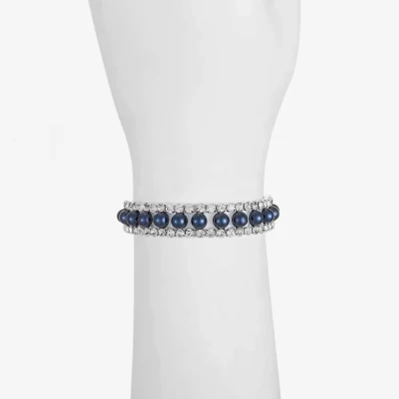 Monet Jewelry Timeless Womens Simulated Pearl Round Stretch Bracelet