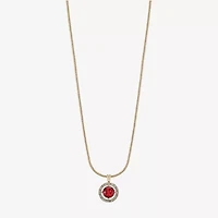 Monet Jewelry Womens Red Glass Round 17 Inch Pendant Necklace