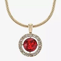 Monet Jewelry Womens Red Glass Round 17 Inch Pendant Necklace