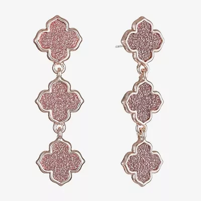 Monet Jewelry Linear Womens Clover Hypoallergenic Drop Earrings