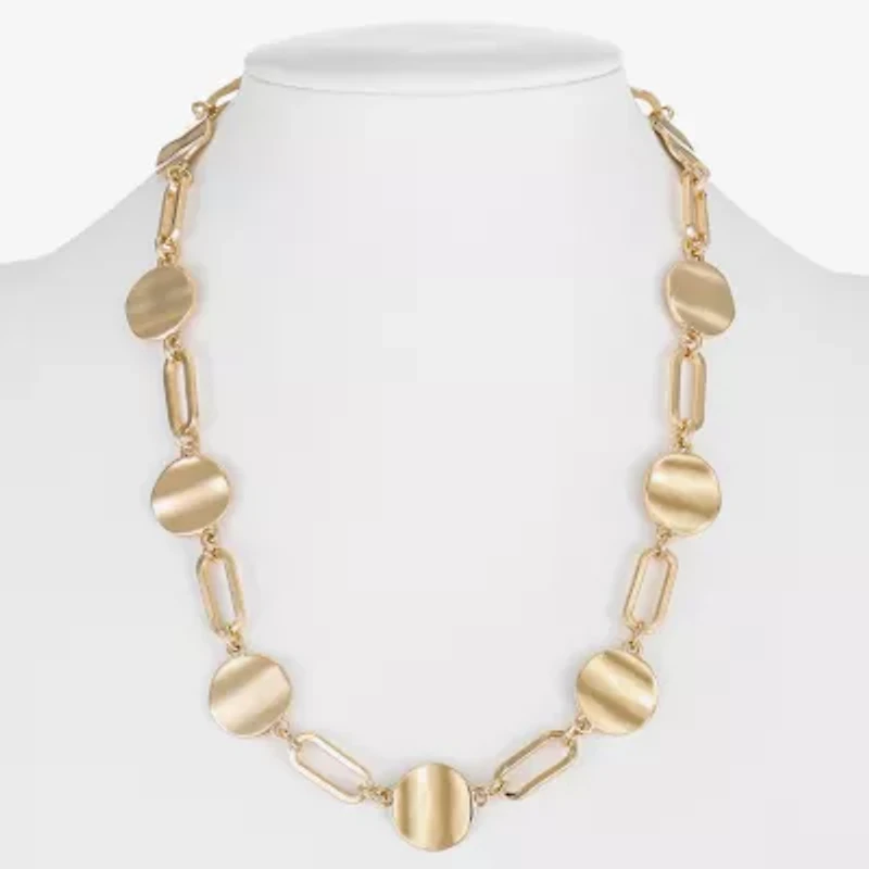 Liz Claiborne Hammered Womens 17 Inch Collar Necklace