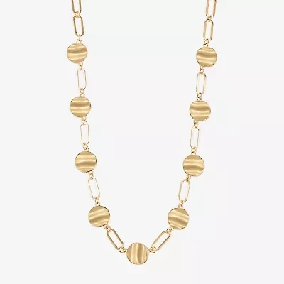 Liz Claiborne Hammered Womens 17 Inch Collar Necklace
