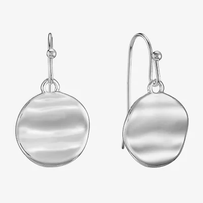 Liz Claiborne Hammered Womens Round Drop Earrings