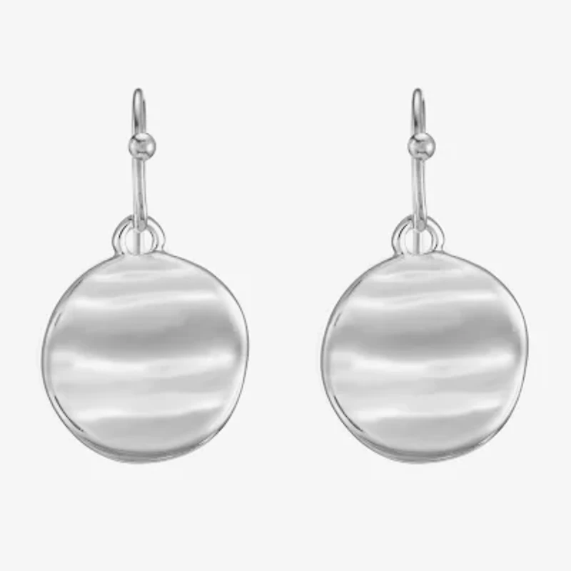 Liz Claiborne Hammered Womens Round Drop Earrings