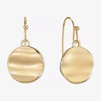 Liz Claiborne Hammered Womens Round Drop Earrings