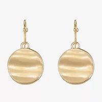 Liz Claiborne Hammered Womens Round Drop Earrings
