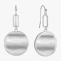 Liz Claiborne Hammered Womens Round Drop Earrings