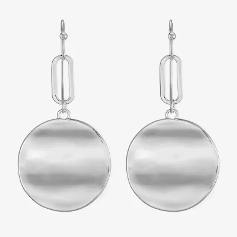 Liz Claiborne Hammered Womens Round Drop Earrings
