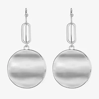 Liz Claiborne Hammered Womens Round Drop Earrings