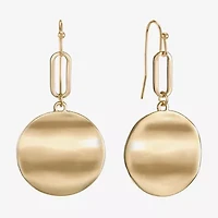 Liz Claiborne Hammered Womens Round Drop Earrings