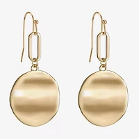 Liz Claiborne Hammered Womens Round Drop Earrings
