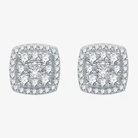 Diamond Blossom 1/2 CT. T.W. Natural White Diamond 10K White Gold 8mm Stud Earrings