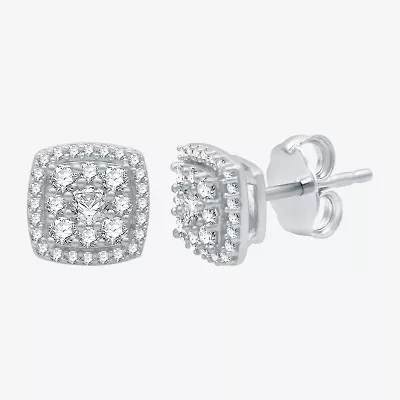 Diamond Blossom 1/2 CT. T.W. Natural White Diamond 10K White Gold 8mm Stud Earrings