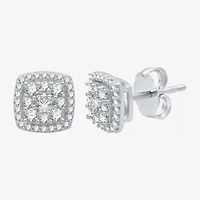 Diamond Blossom 1/2 CT. T.W. Natural White Diamond 10K White Gold 8mm Stud Earrings