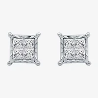 1/3 CT. T.W. Natural White Diamond Sterling Silver 6.4mm Stud Earrings