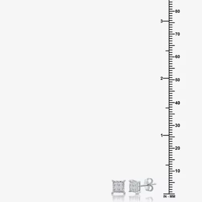 1/3 CT. T.W. Natural White Diamond Sterling Silver 6.4mm Stud Earrings