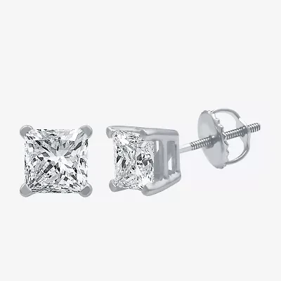 Everstar 2 CT. T.W. Lab-Grown (G / SI1-SI2) Diamond Princess-cut Stud Earrings 10K or 14K Gold
