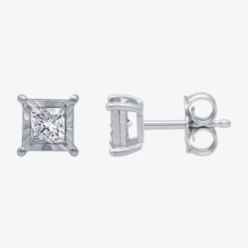 1/3 CT. T.W. Natural White Diamond 5.6mm Stud Earrings