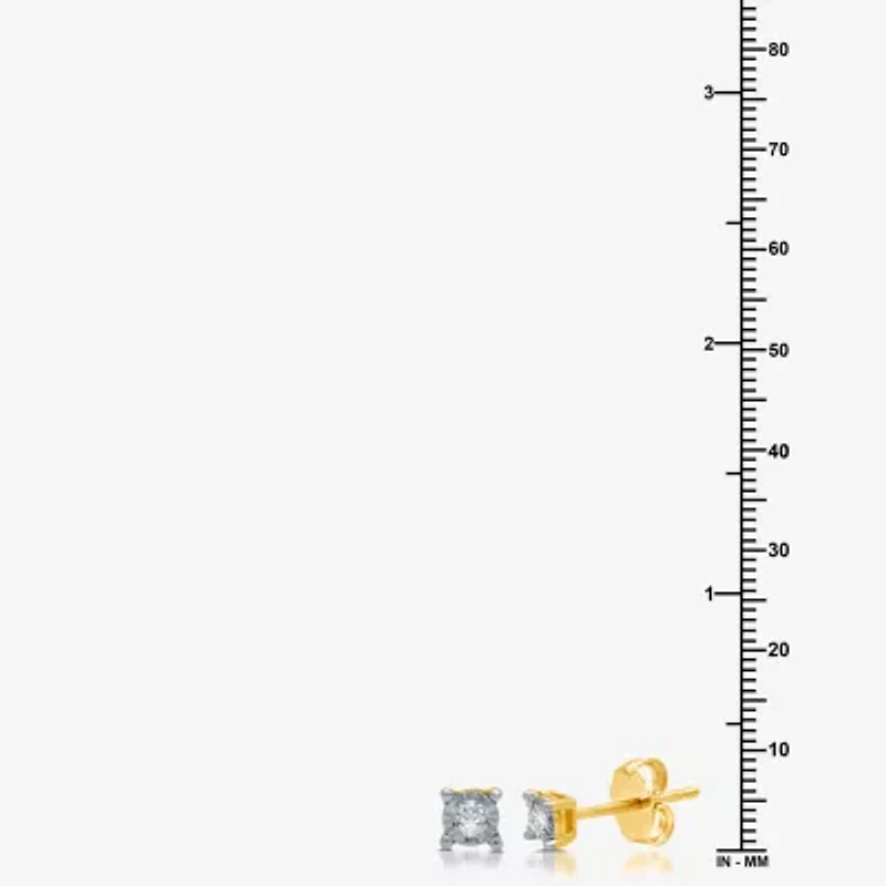 1/3 CT. T.W. Natural White Diamond 14K Gold Over Silver 6mm Round Stud Earrings